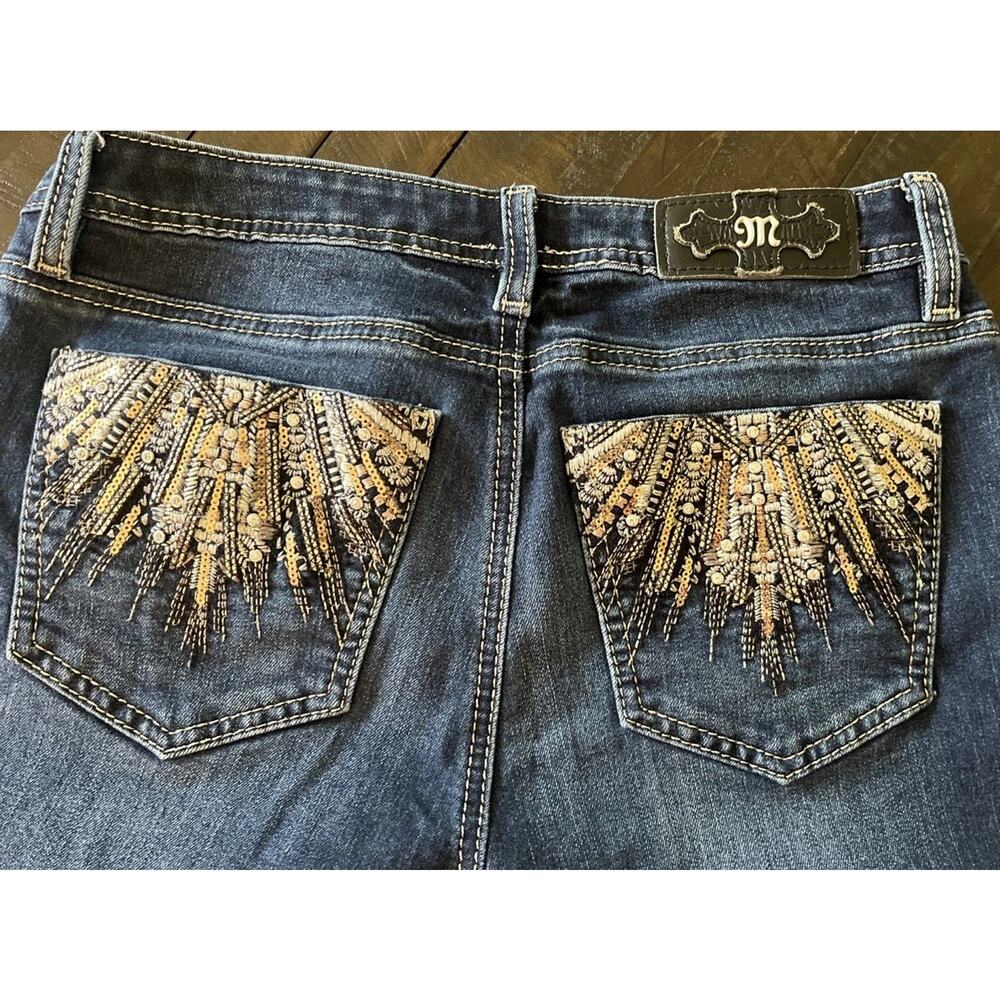 Miss Me Jeans Women’s Size 28 Bootcut Embellished Gold Rhinestone Y2K